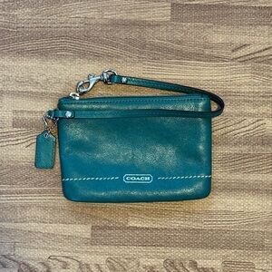 Coach Green Leather Wristlet
